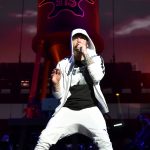 INDIO, CA - APRIL 15: Eminem performs onstage during the 2018 Coachella Valley Music and Arts Festival Weekend 1 at the Empire Polo Field on April 15, 2018 in Indio, California. (Photo by Kevin Mazur/Getty Images for Coachella)