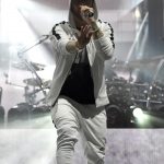 INDIO, CA - APRIL 15: Eminem performs onstage during the 2018 Coachella Valley Music and Arts Festival Weekend 1 at the Empire Polo Field on April 15, 2018 in Indio, California. (Photo by Kevin Mazur/Getty Images for Coachella)