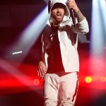 INDIO, CA - APRIL 15: Eminem performs onstage during the 2018 Coachella Valley Music and Arts Festival Weekend 1 at the Empire Polo Field on April 15, 2018 in Indio, California. (Photo by Kevin Mazur/Getty Images for Coachella)