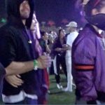 EXCLUSIVE: Leonardo DiCaprio gets many hugs and a kiss from his new girlfriend, Camila Morrone, as she showed much affection moments before the Eminem performance at Coachella