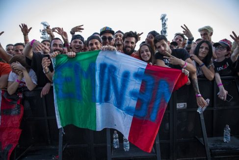 Eminem's 2018 performance at Italy's Area Expo Milano Revival Tour. Photo Credit: Jeremy Deputat
