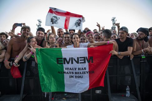 Eminem's 2018 performance at Italy's Area Expo Milano Revival Tour. Photo Credit: Jeremy Deputat