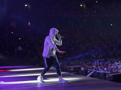 Eminem's 2018 performance in Stockholm, Sweden Revival Tour. Photo Credit: Jeremy Deputat