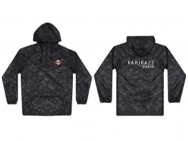 This is a pre-order and is expected to ship in 4-5 weeks. Exclusive and limited Kamikaze merchandise. Lightweight water resistant camo poncho in black. Multi-color patch on front left chest and white text printed on back.