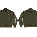 This is a pre-order and is expected to ship in 4-5 weeks.   Exclusive and limited Kamikaze merchandise.  Unisex lightweight bomber in military green. Multi-color patch on front left chest, white text printed on left arm, and black text printed on back.