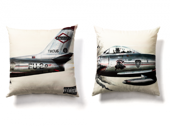 This is a pre-order and is expected to ship in 4-5 weeks.  Exclusive and limited Kamikaze merchandise.  Official Kamikaze album art on the front back of a pillow. Includes 1 pillow.   Dimensions: 18" x 18" x 5"