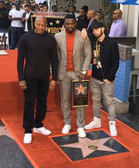Eminem выступил с речью на церемонии открытия звезды 50 Cent на «Аллее Славы» в Голливуде