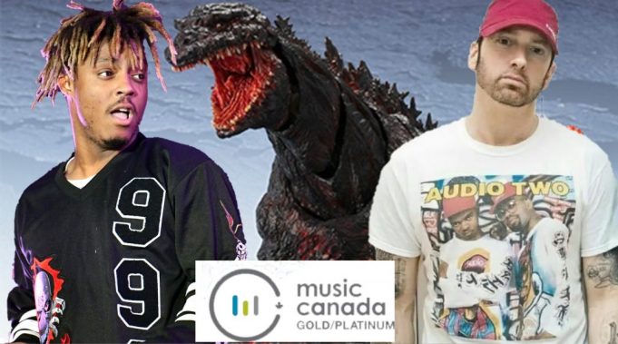 Золотой статус песни "Godzilla" в Канаде