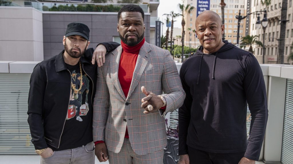 Эминем, 50 Cent и Dr. Dre на Аллее славы в Голливуде