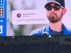 Эминем яростно разрывал воздух руками за победу «Detroit Lions» и их выход в финальную игру чемпионата
