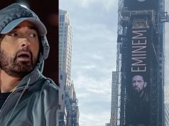 Эминем вернулся на Таймс-сквер и снова смотрит на игру, как гигант с высоты птичьего полета